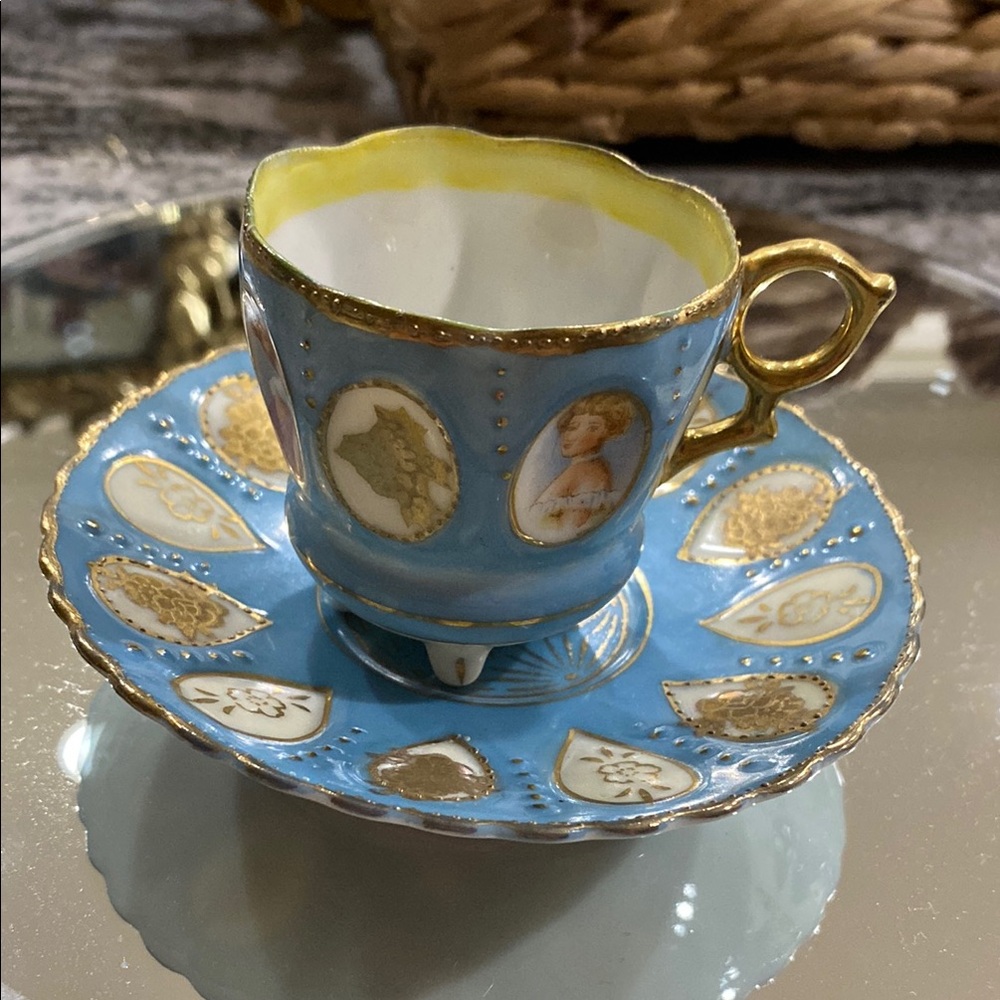 Vintage 1945-1952 Occupied Japan Chugai Hand Painted Demitasse Cup & Saucer!